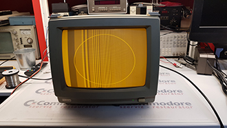 Commodore Service and Restorer Hungary | Sanyo DM6212 narancssárga monokróm monitor javítása